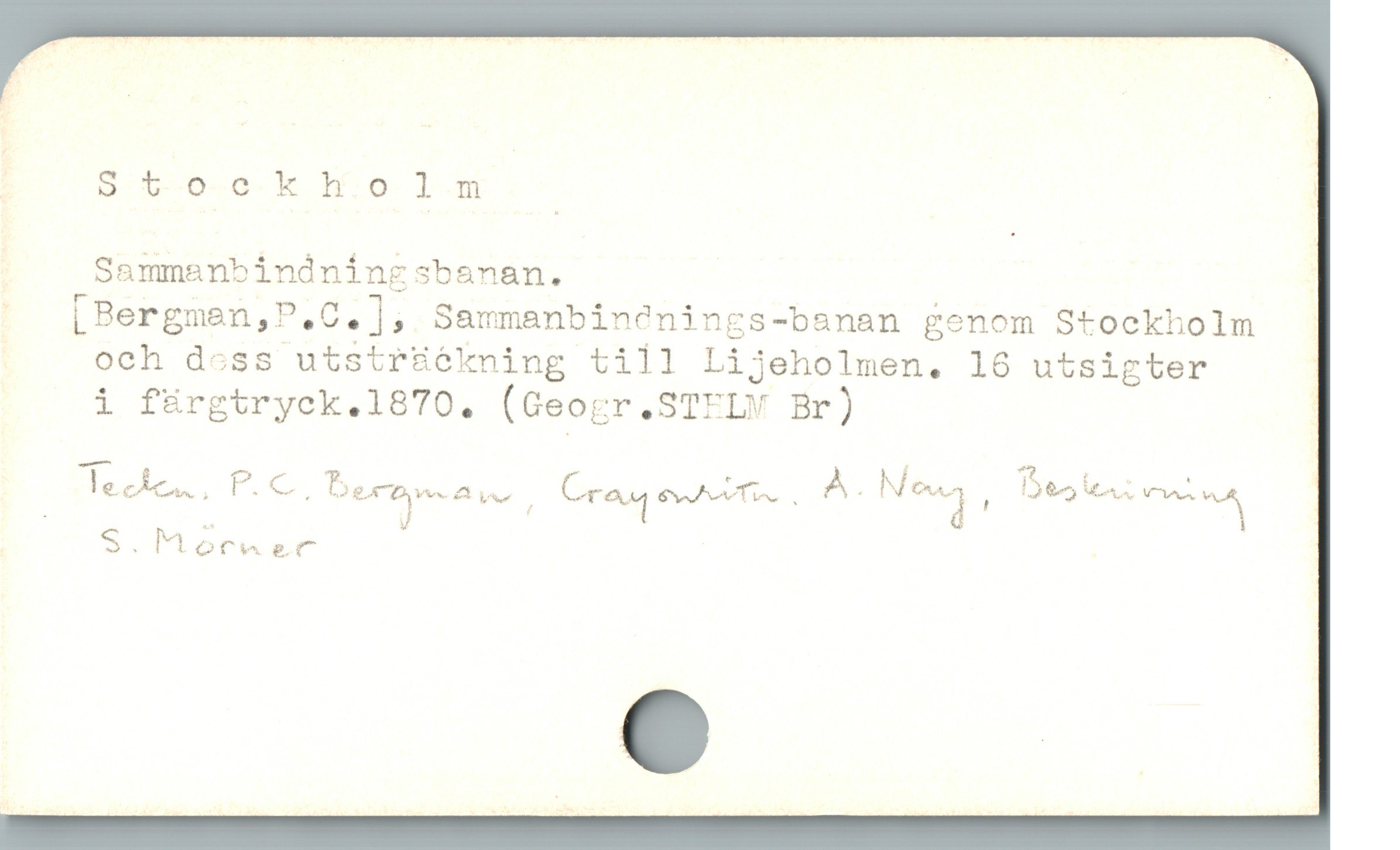 : 9 t oc k h.ol.m ]
! Sammanbindníingsbanan. |
I [Bergmen,P.C.],. Sammanbin?énings-banan genom Stoeckholm :
och doss utsträckning till Lijeholmen. 16 utsigter
i fürgtryck.1870. (Geogr.STELY Br) |
— pe " i 4*& H " a
| S. Möruer
