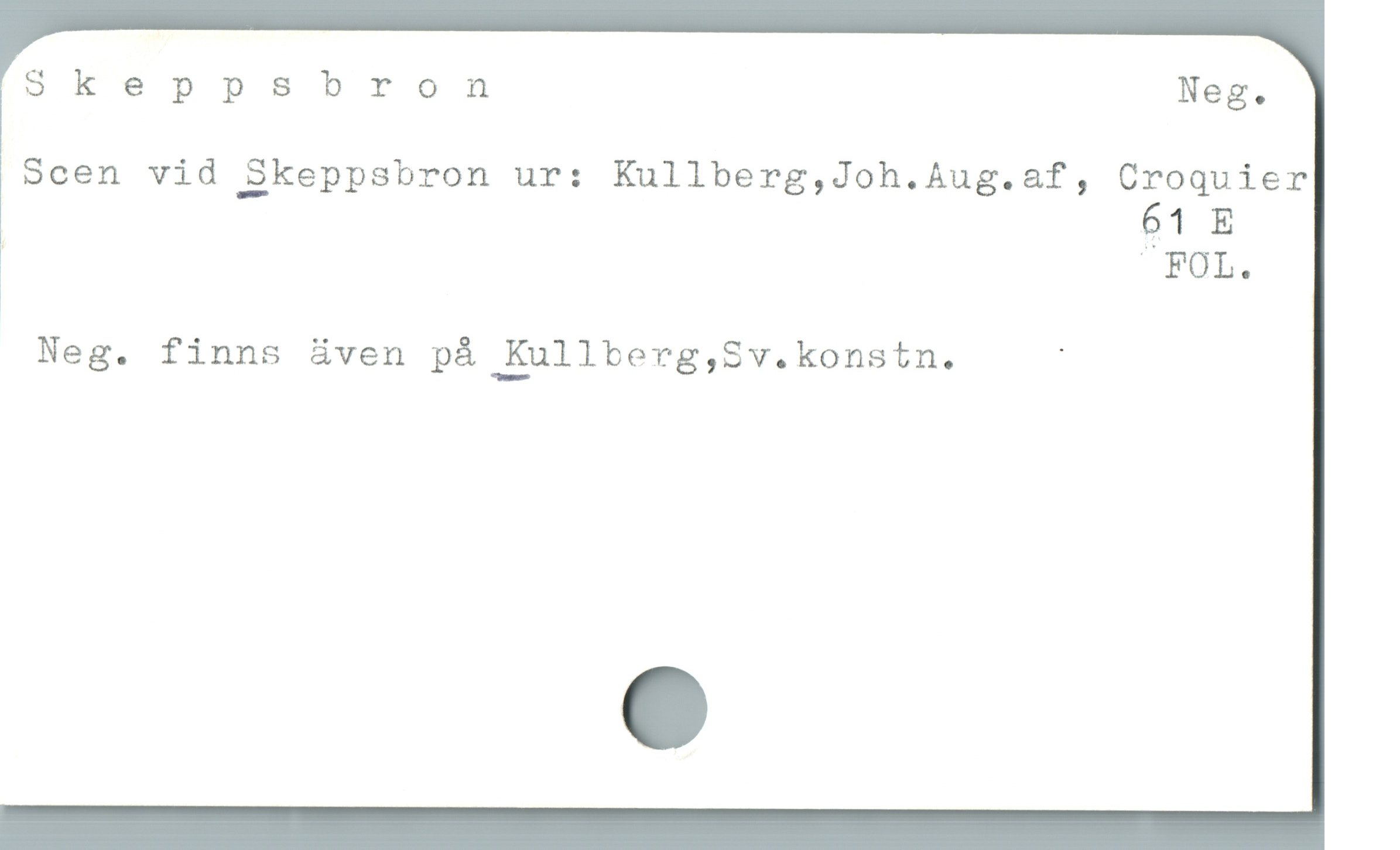  Skeppsbron Neg.
Scen vid Skeppsbron ur: Kullberg,Joh.Aug.af, Croquier
|  FOL.
Neg. finns även på Kullberg,Sv.konstn. i
