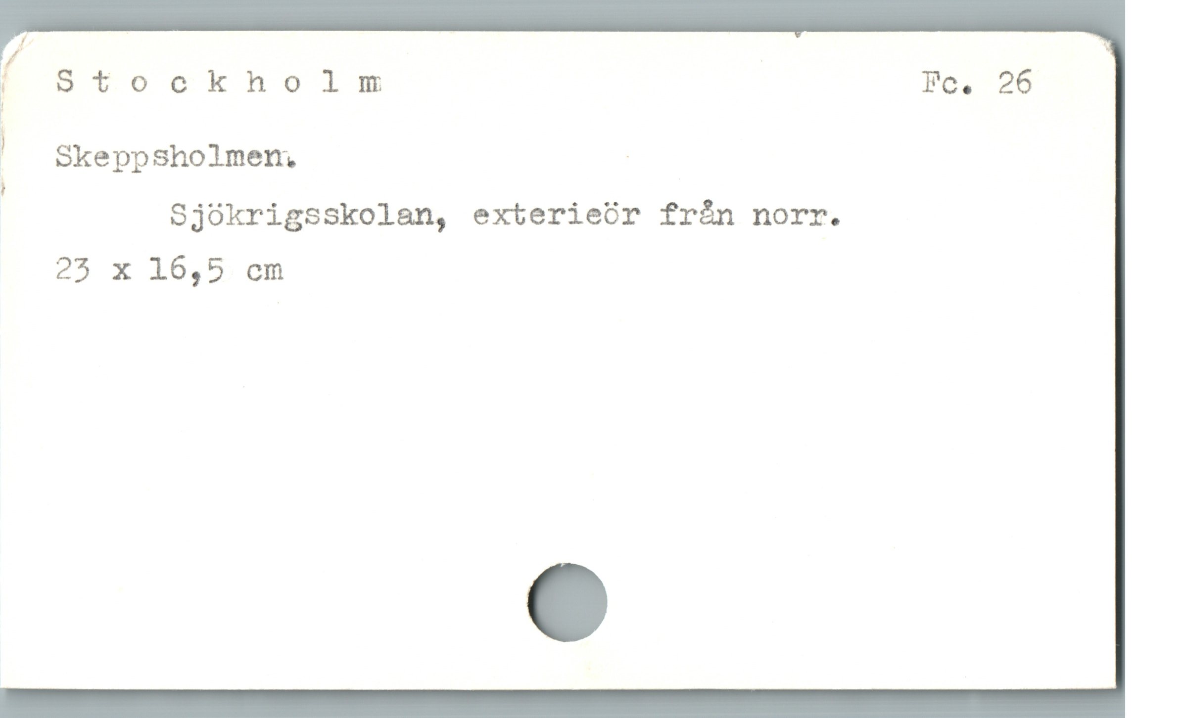  '.'/s*cockholm; Fe. 26
|
| Skeppsholmen., |
)
Sjökrigsskolan, exterieör från norr.
23 x 16,5 cm
