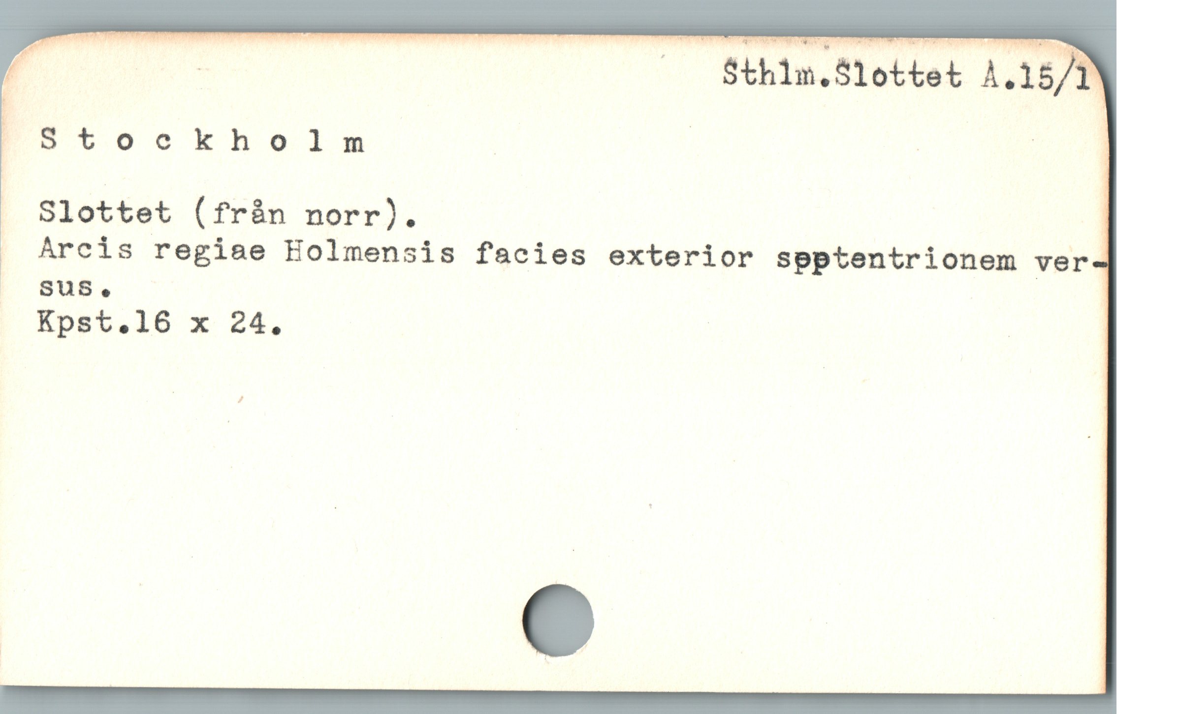  ï Stockholm | : 12
E us 06 nppr)s !
. Arcis regiae Holmensis facies exterior spptentrionem ver-
| ;;:é.lö x 24, | |

! (ll, |
