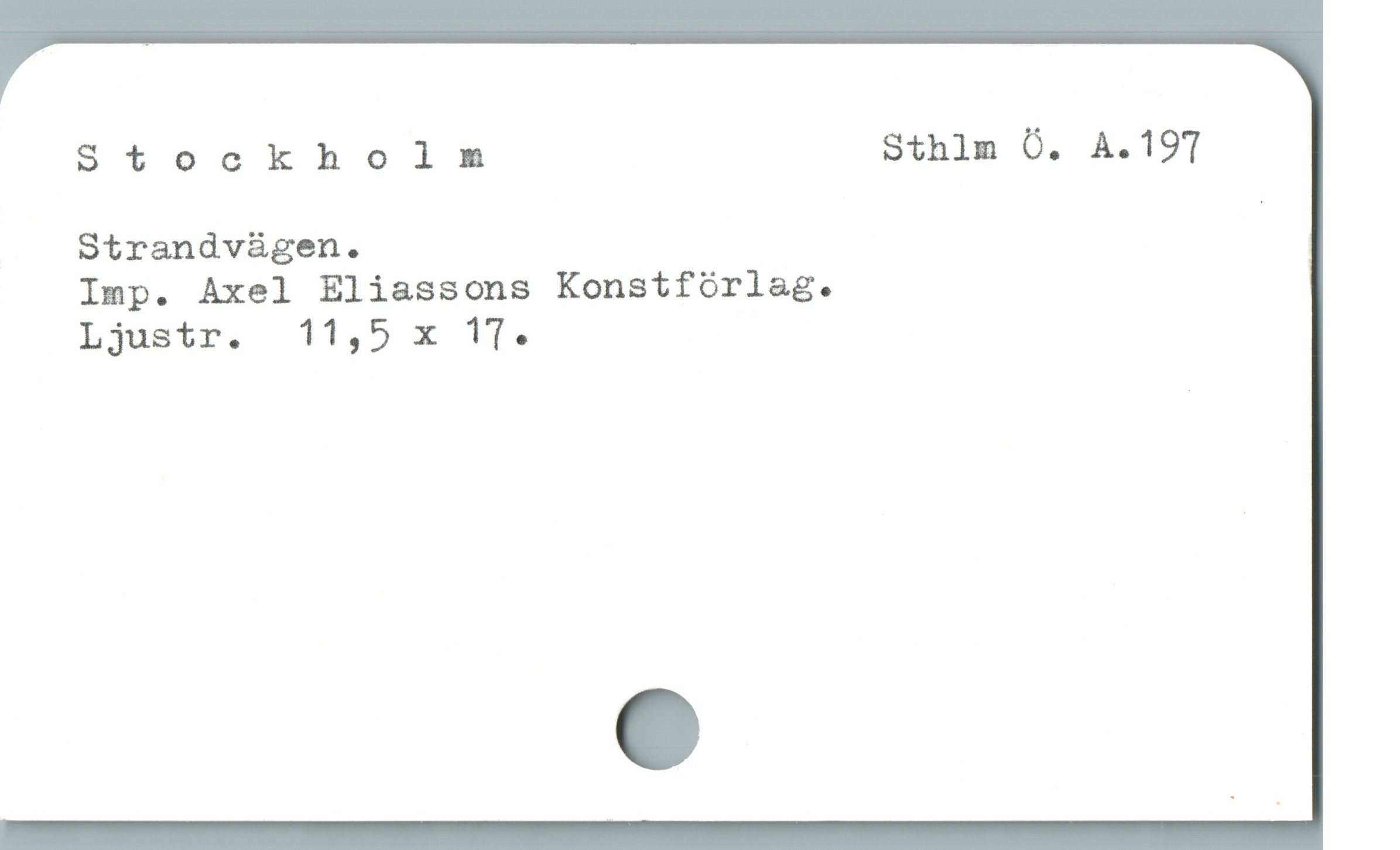  Stockholm Sthlm Ö. A.197
Strandvägen. |
Imp. Axel Eliassons Konstfórlag.

Ljustr. 311,5 x !T.
