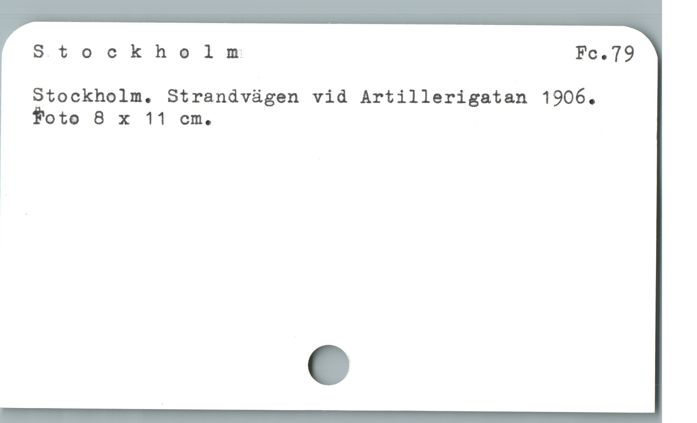  Stockholm Fc.79
Stockholm. Strandvügen vid Artillerigatan 1906.
fToto 8 x 11 cm.

