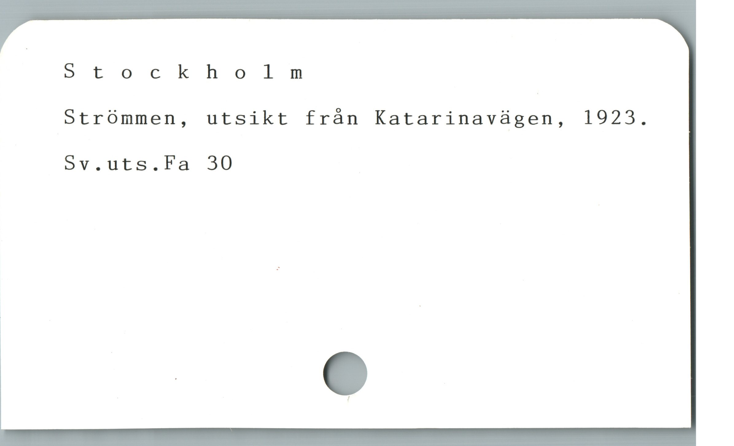  Stockholm
Strömmen, utsikt från Katarinavägen, 1923.
Sv.uts.Fa 30
