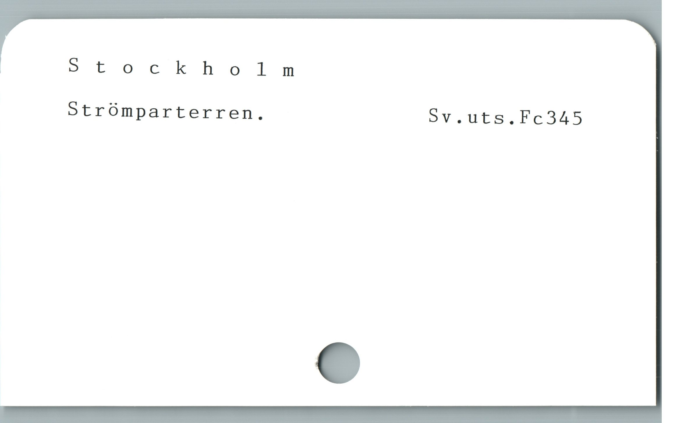  Stockholm
Strömparterren. Sv.uts.Fc345
