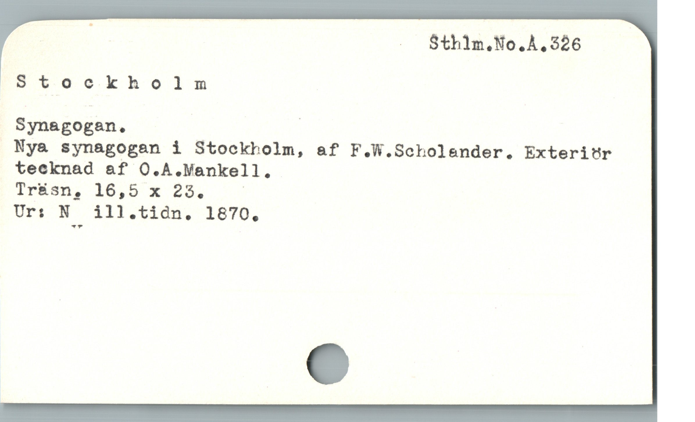  r —— $thin.No.A,526
Stockholn
Syn&agogan, |
Nya synagogan i Stockholm, af F.W.Scholender. Exteritr
teeknad &f O.A.Vankell.
Ur: N ill.tidn. 1870,
