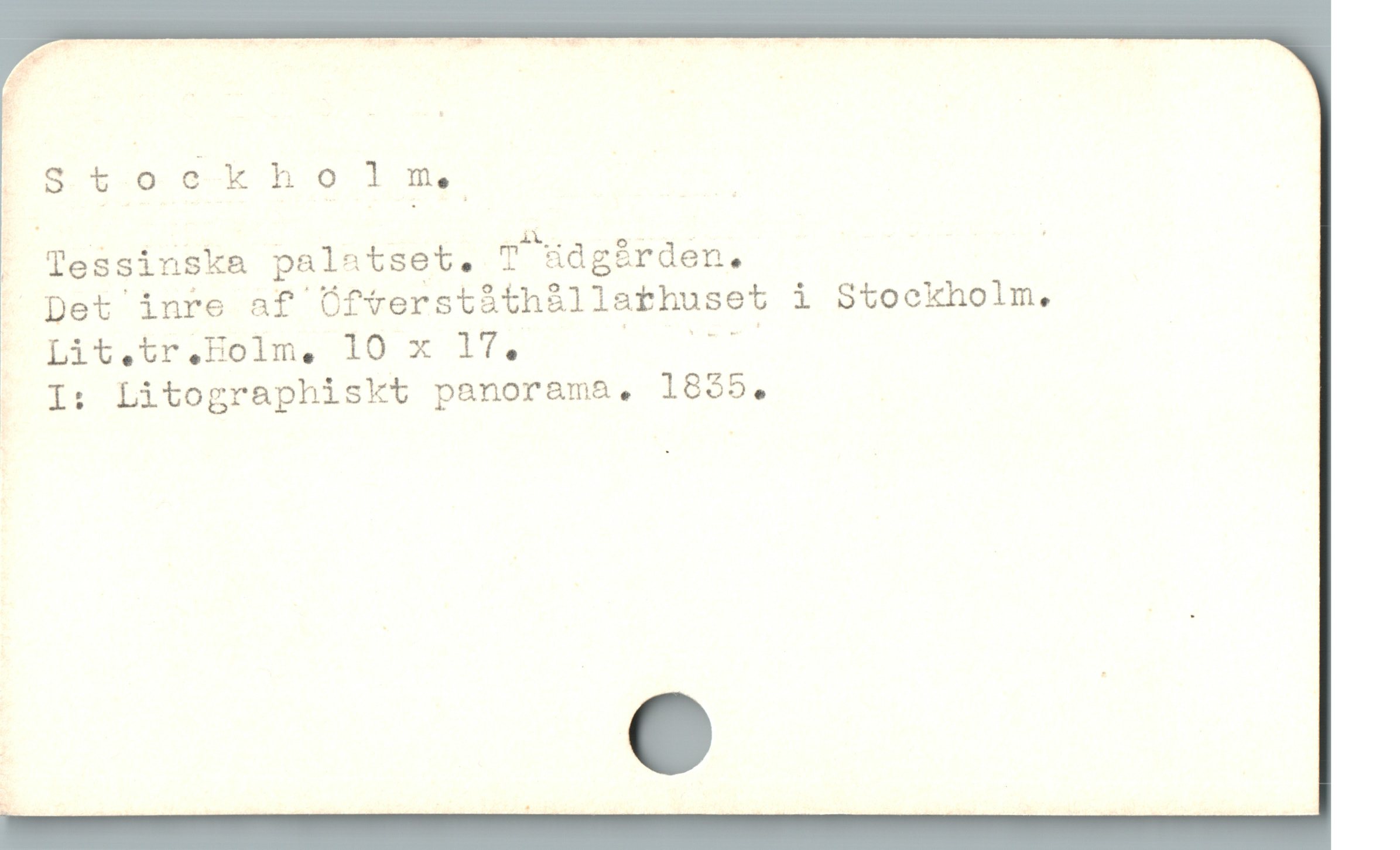  äæ | —— — n
PSstioekholm, | |
| Tessinska palastset. Tnädgärden. |

| Det inre af Üfrerstithàllathuset i Stockholm,
|OLit.tr.Holm, 10 x lT4 Fa Rb

o I: Litographiskt panorama. 1855.
