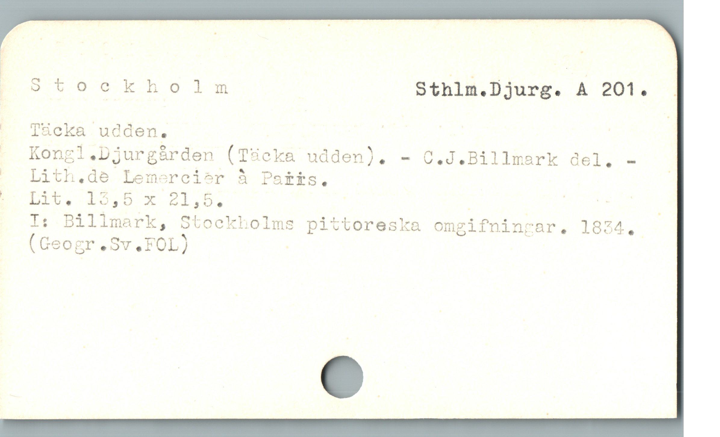  R E AL JE JR G 2 + J R Sthlm.Djurg. A 201. .

; T&8cka udden. |

. Kongl . .Djurgården (Täcka udden). - C.J.Billmark del, -

^ Lith.de Lemercier å Patis. |

E Lt:;455x AL,b, | AR ,
I: Billmark, Stockholms pittoreska omgifninrar, 1834,
(Geogr.Sv.FOL) -
