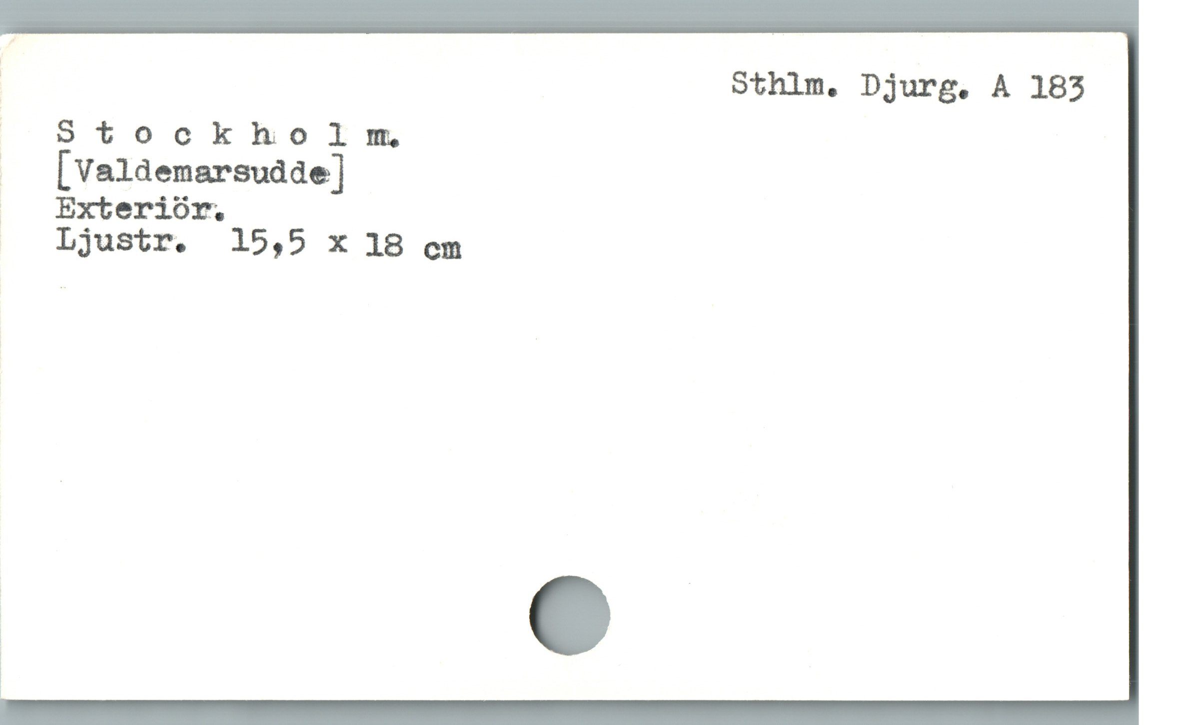  ; Sthlm. Djurg. A 183
| . Stockhol

.. [Valdemarsudde]

.. Ljustr. 15,5 x 18 cm
