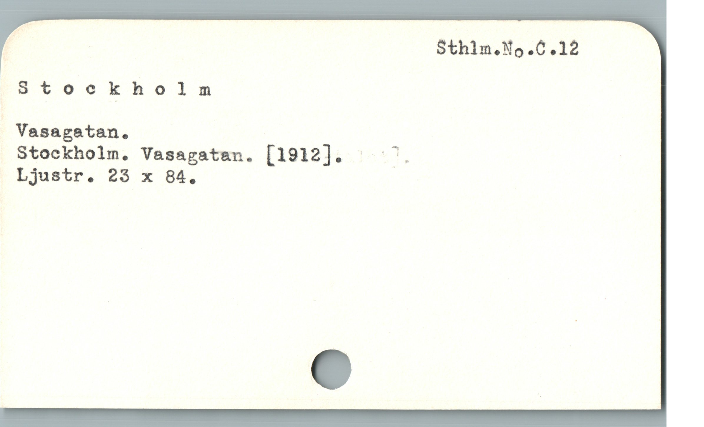  4 Sthlm.No.C.12
Stoeckholm

Vasagatan.

Stockholm. Vasagatan. [1912]. . .

Ljustr. 23 x 84,
