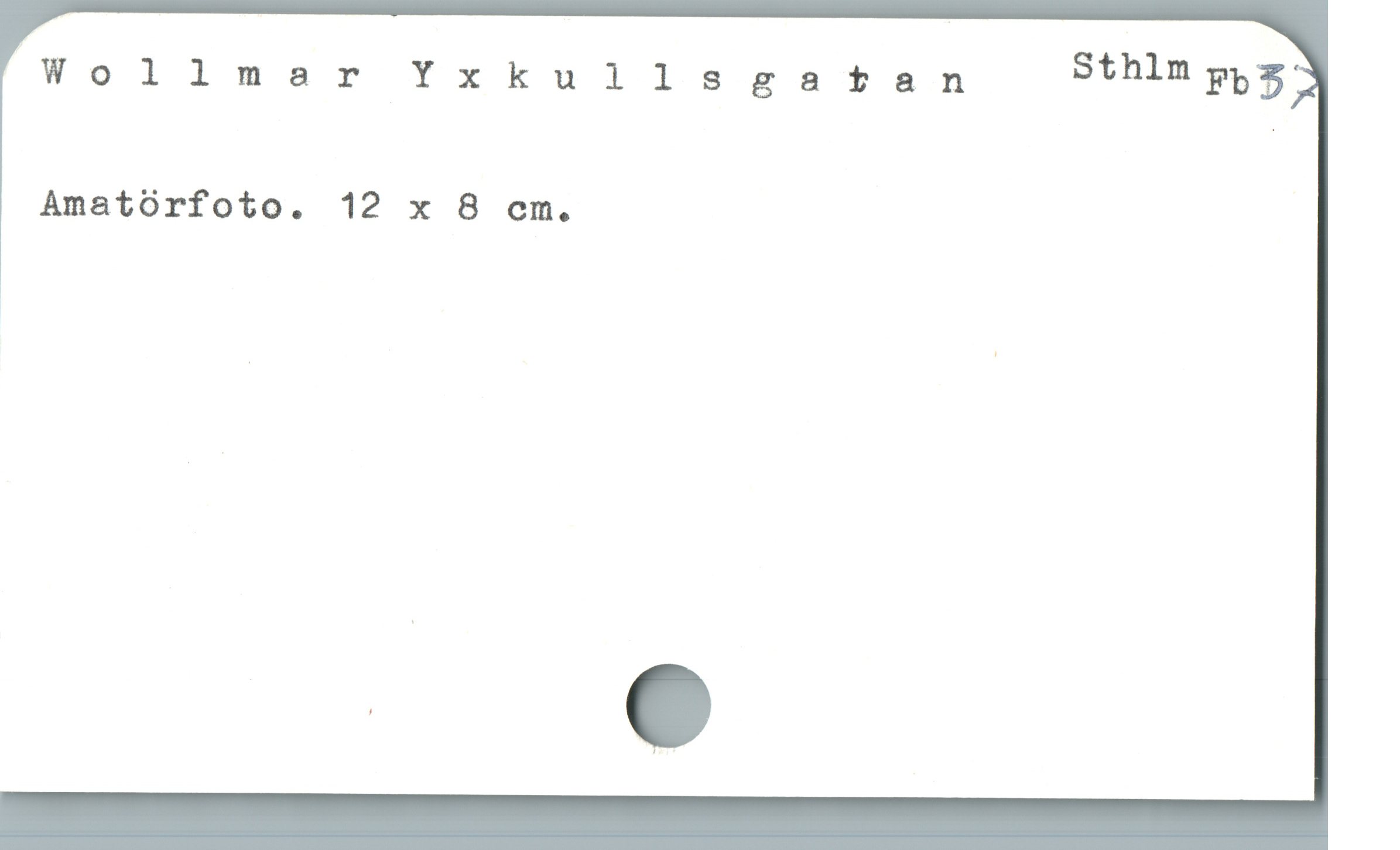  Wollmar Yxkullsgatan Sthlm pp3'
Amatörfoto. 12 x 8 cm.
