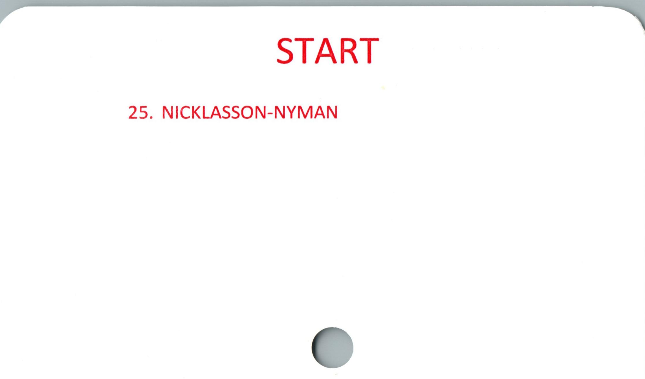  ﻿START

25. NICKLASSON-NYMAN